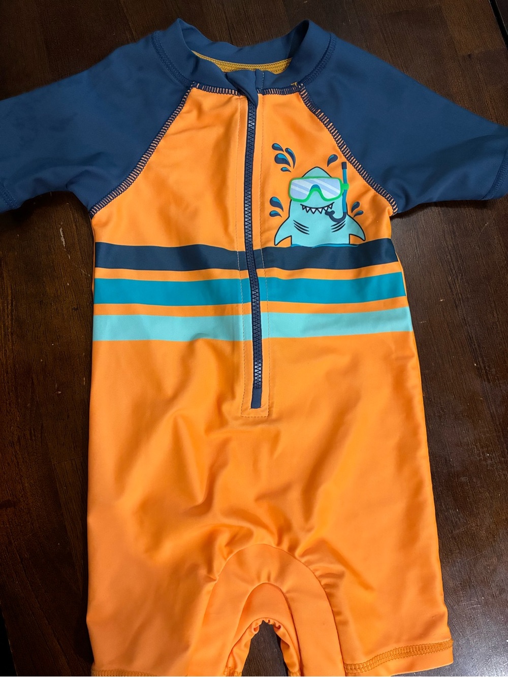 Banana Boat Orange & Navy Shark Kids Rashguard Swimsuit